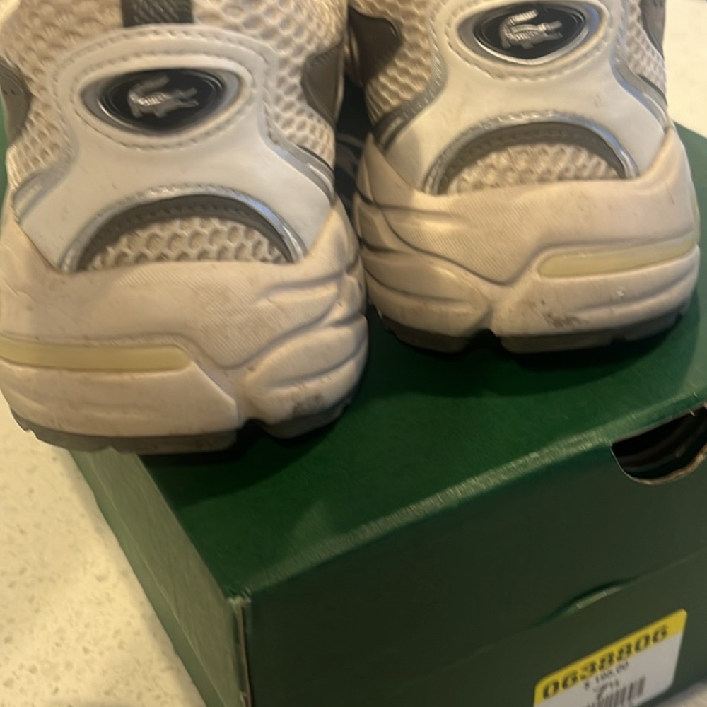 Lacoste Cream and Deep Green-Gray Athletic Shoes - Picture 3 of 5